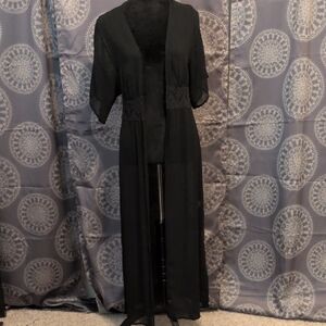 Charlotte Russe Black Sheer Kimono Cardigan